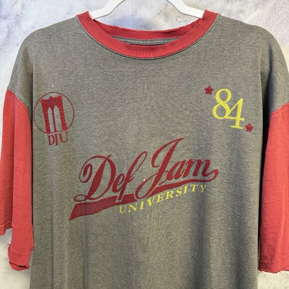 Vintage Def Jam University T Shirt Mens Large Gray Y2k Hip Hop - Picture 1 of 16